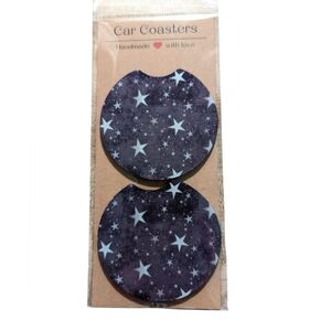 Car Coaster Set - Purple Starry Haze- Handmade